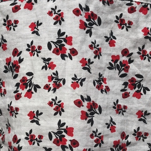 NEW Cynthia Rowley Floral Linen Shirt Red Small - Picture 5 of 8